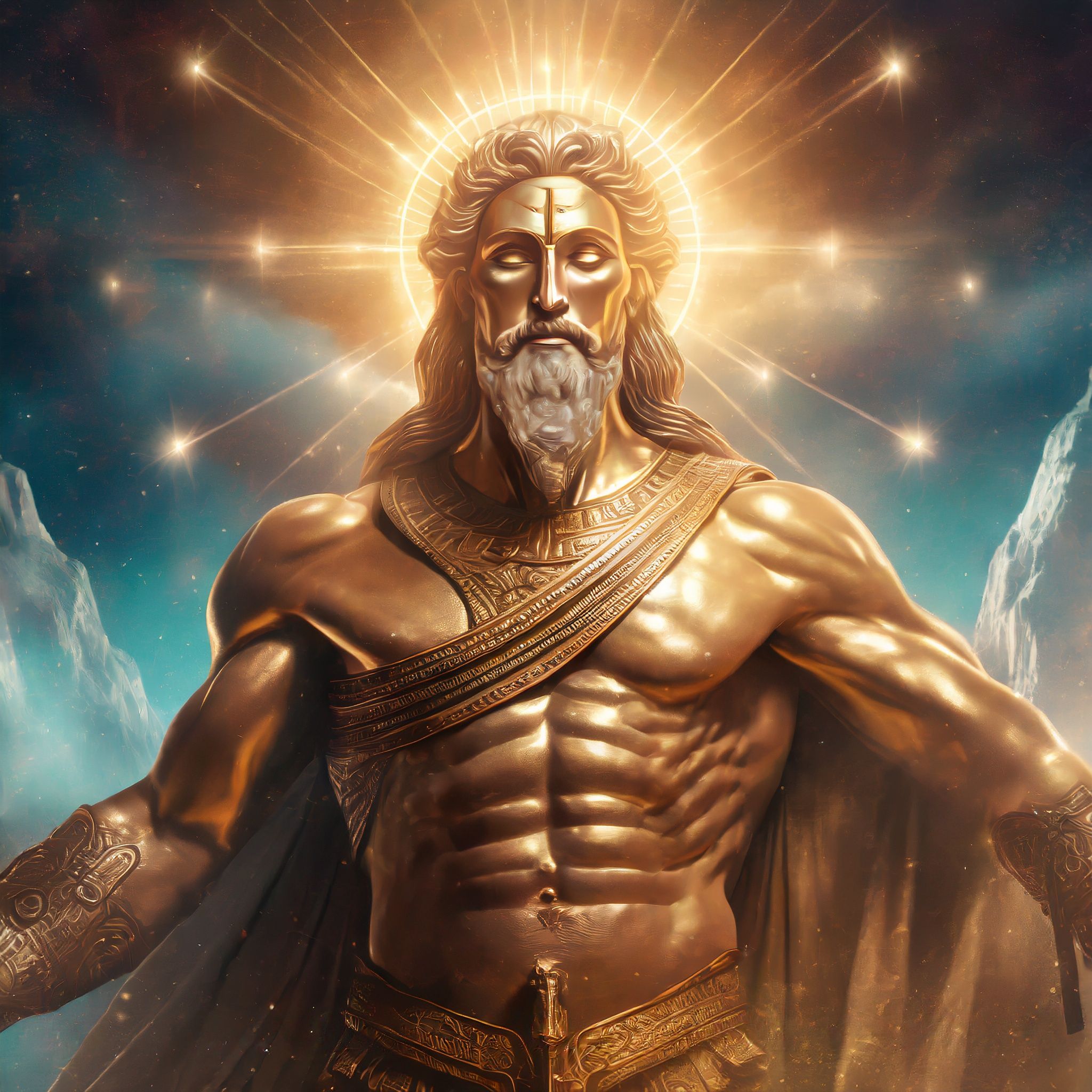 A portrait of the God Zeus.